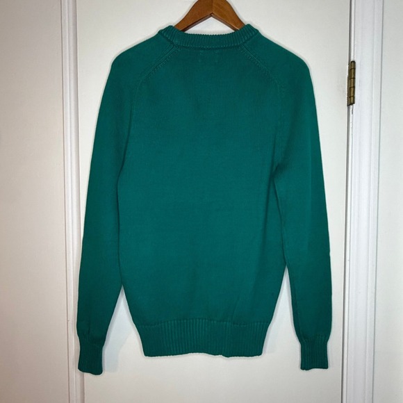 J. Crew Knit for J. Crew Teal Green Cotton Crew Neck Sweater XS - Picture 4 of 8